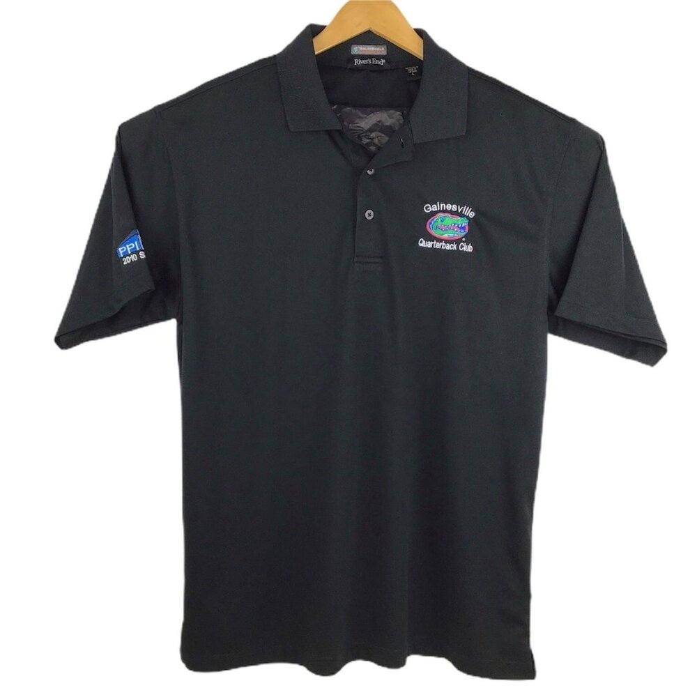 Rivers End Mens L Polo SolarShield Performance Wear Gainesville Quarterback Club